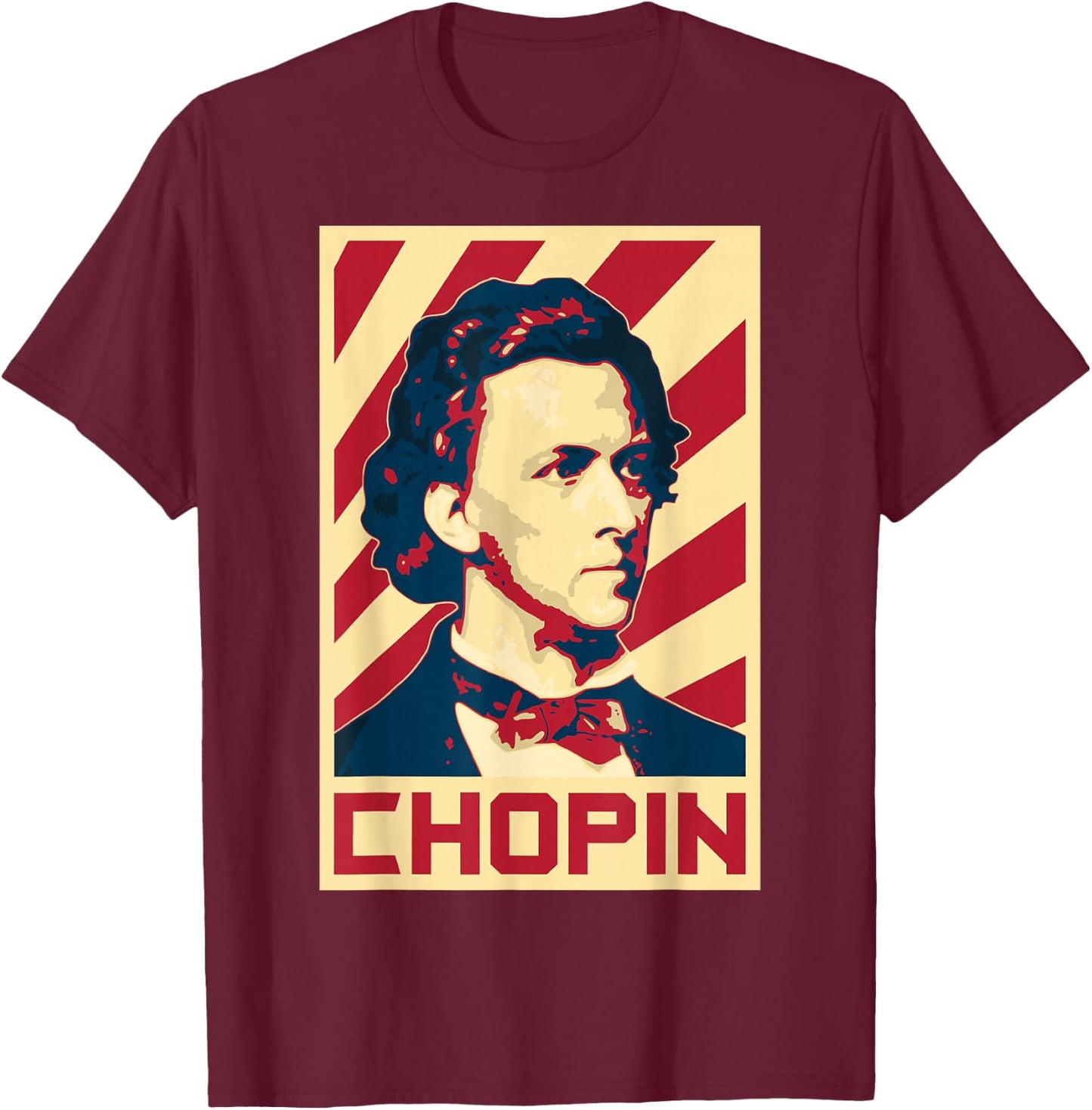 Frederic Chopin Retro Propaganda Classical Music Composer T-Shirt - T-Shirt | Maroon