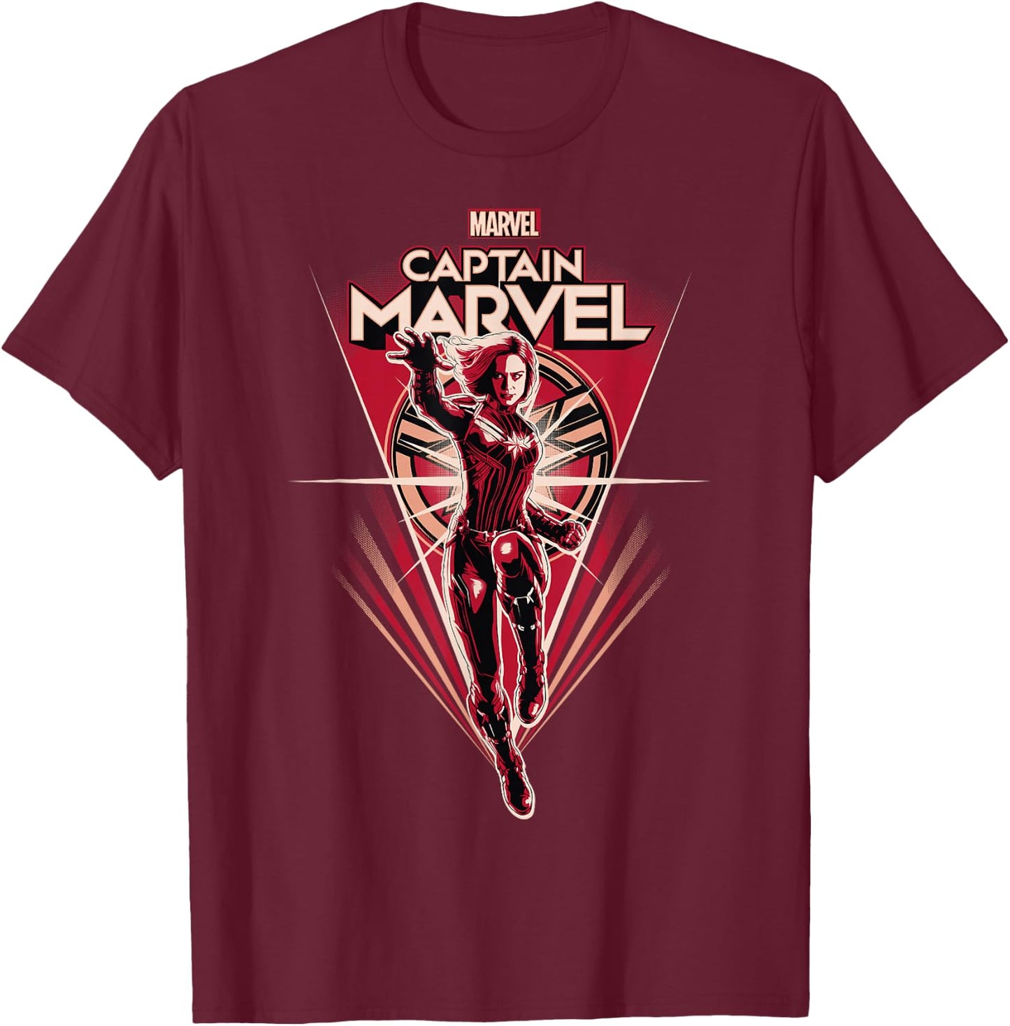 Marvel Captain Marvel Retro Style Flight Graphic T-Shirt - T-Shirt | Maroon