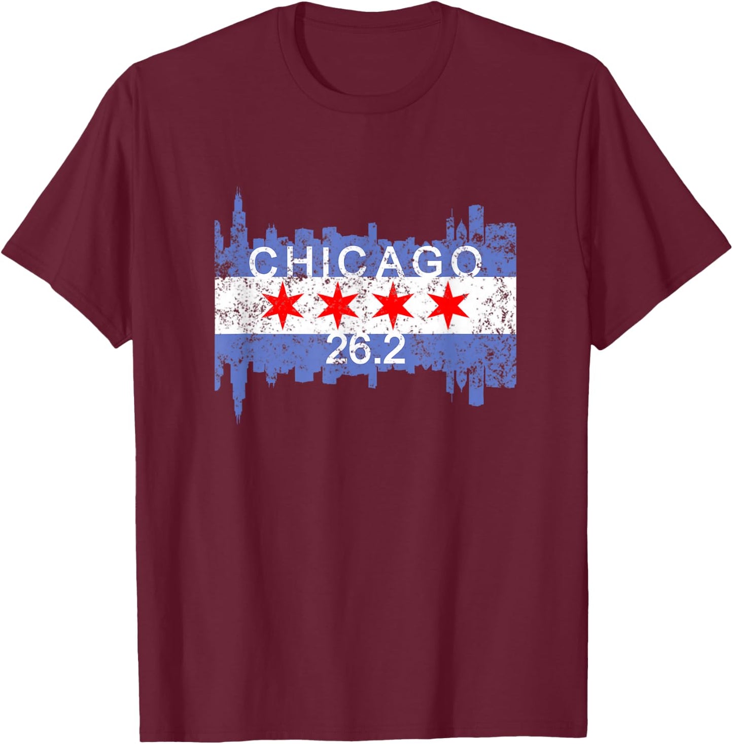 26.2 Mile Marathon Runner T Shirt Chicago Running Gift T-Shirt - T-Shirt | Maroon