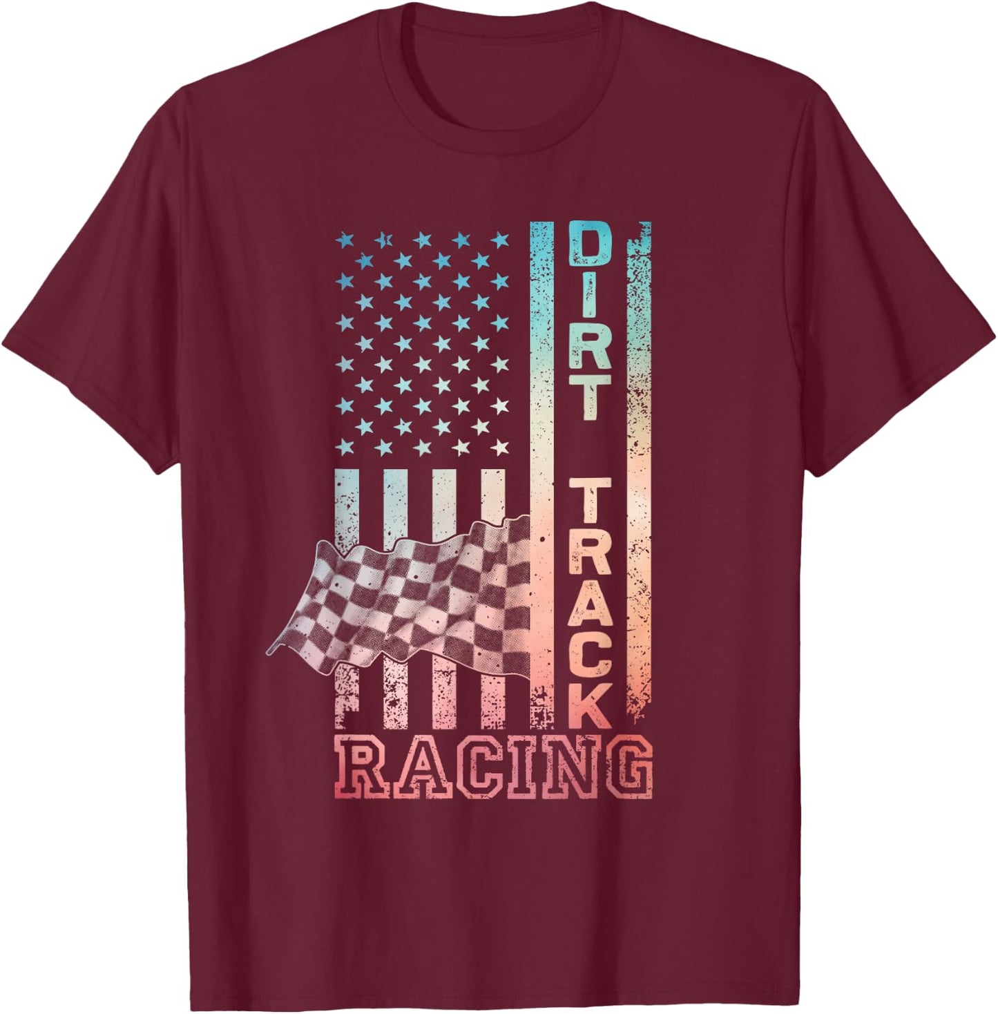 Cool Dirt Track Racing Art Women Dirt Racing Lover T-Shirt - T-Shirt | Maroon
