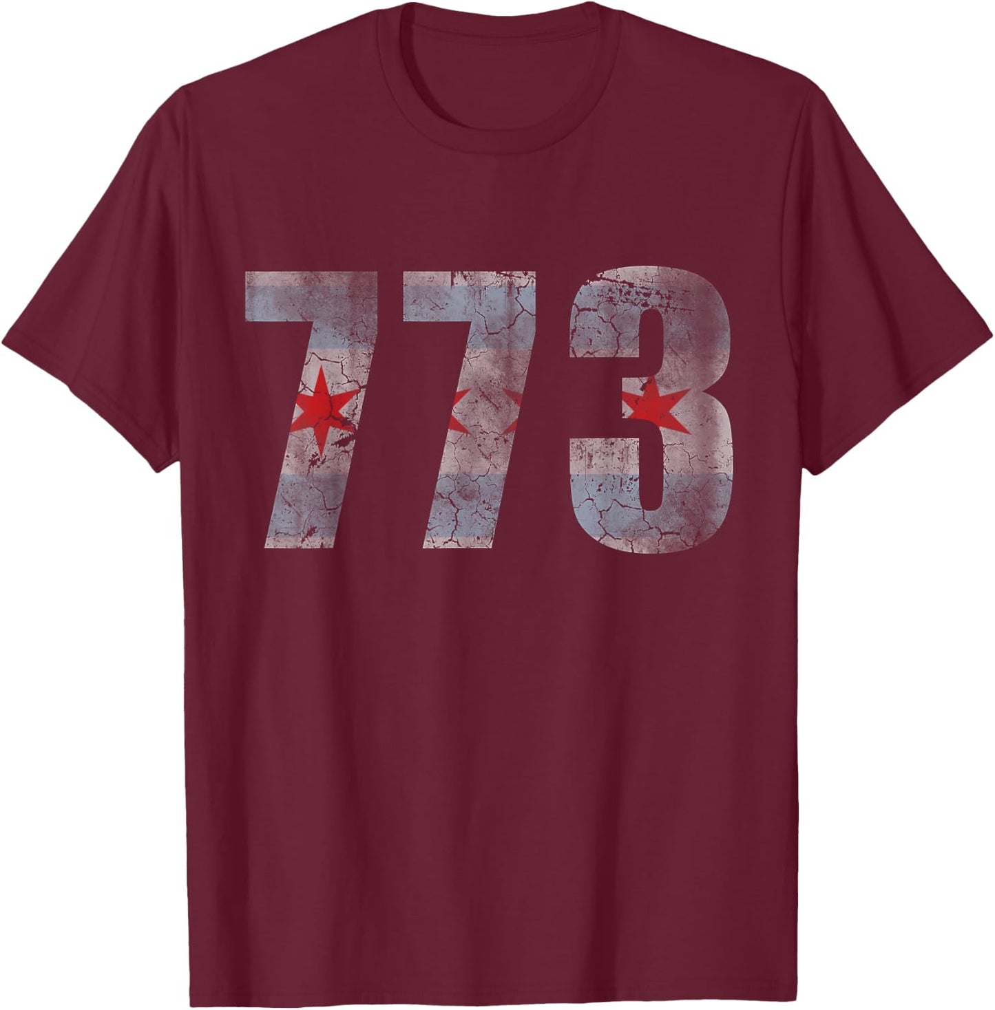 Chicago Flag 773 Men Women Kids T-Shirt - T-Shirt | Maroon