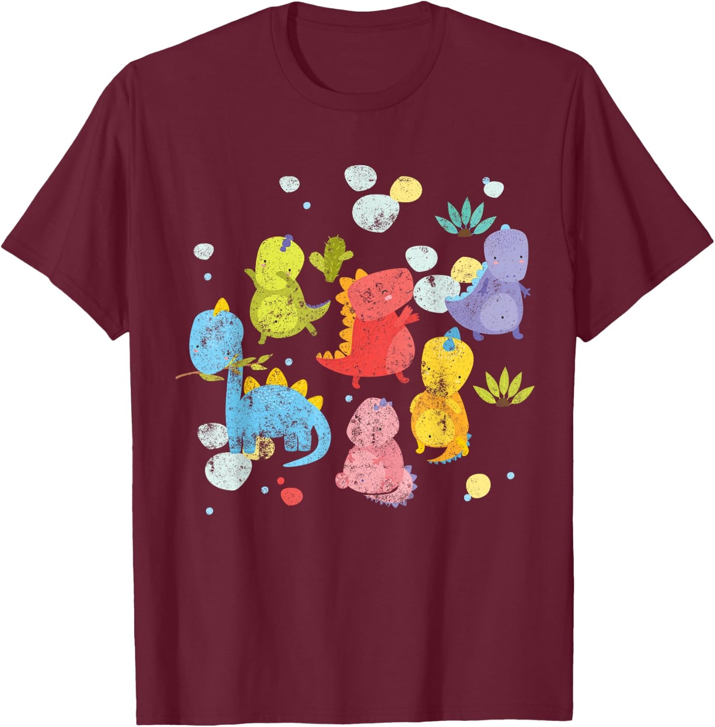 Dinosaur Print Cute ABDL Ab/DL Ageplay T-Shirt - T-Shirt | Maroon
