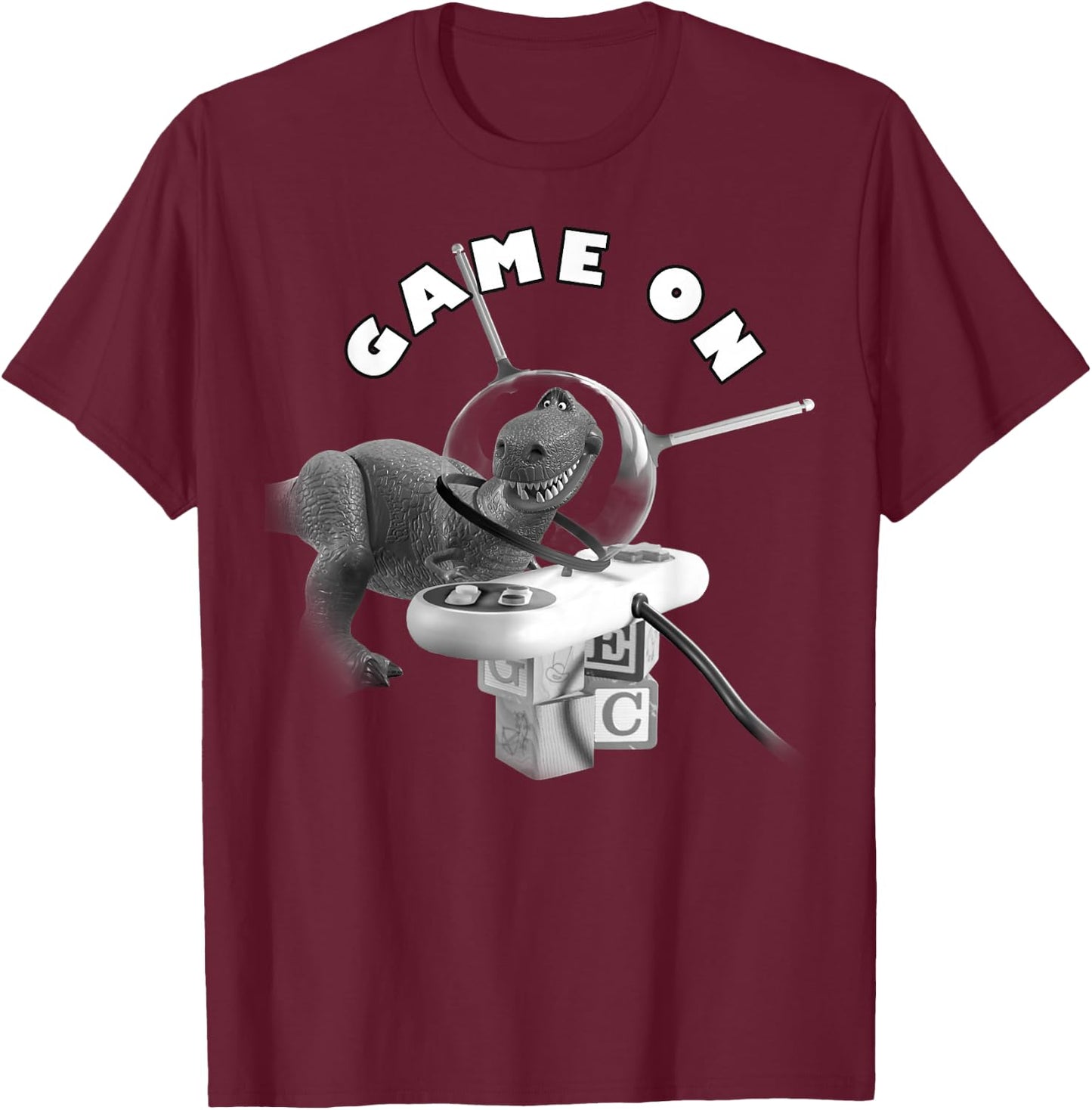 Disney Pixar Toy Story Rex Game On T-Shirt - T-Shirt | Maroon