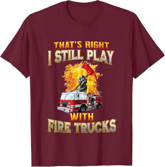 Fire Truck Axe Fire Rescue Fire Department Firefighter Gifts T-Shirt - T-Shirt | Maroon