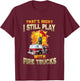 Fire Truck Axe Fire Rescue Fire Department Firefighter Gifts T-Shirt - T-Shirt | Maroon