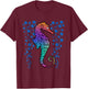 Colorful Sea Horse Print Ocean T-Shirt - T-Shirt | Maroon