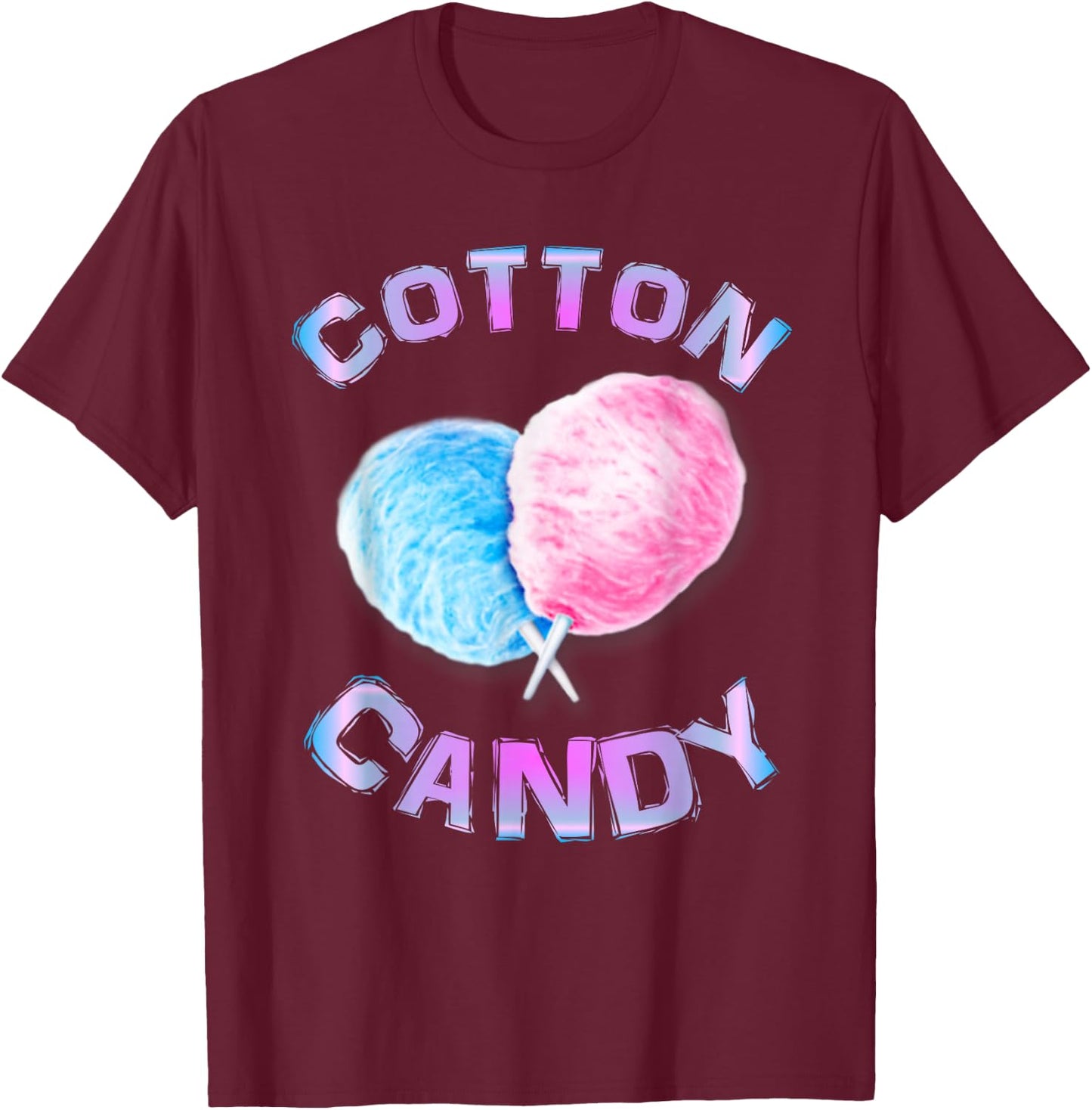 Cotton Candy Sticks Cones Floss Sweet Tooth Candy Fun Gifts T-Shirt - T-Shirt | Maroon