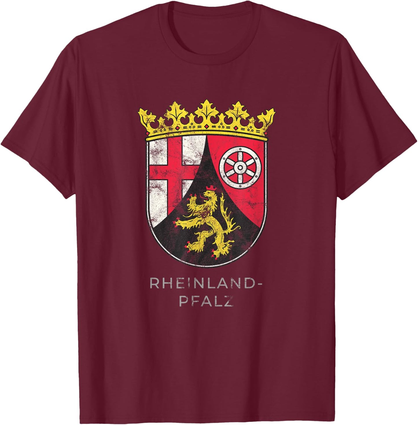 Rheinland Pfalz German Coat of arm Germany Deutsch Shirt T-Shirt - T-Shirt | Maroon