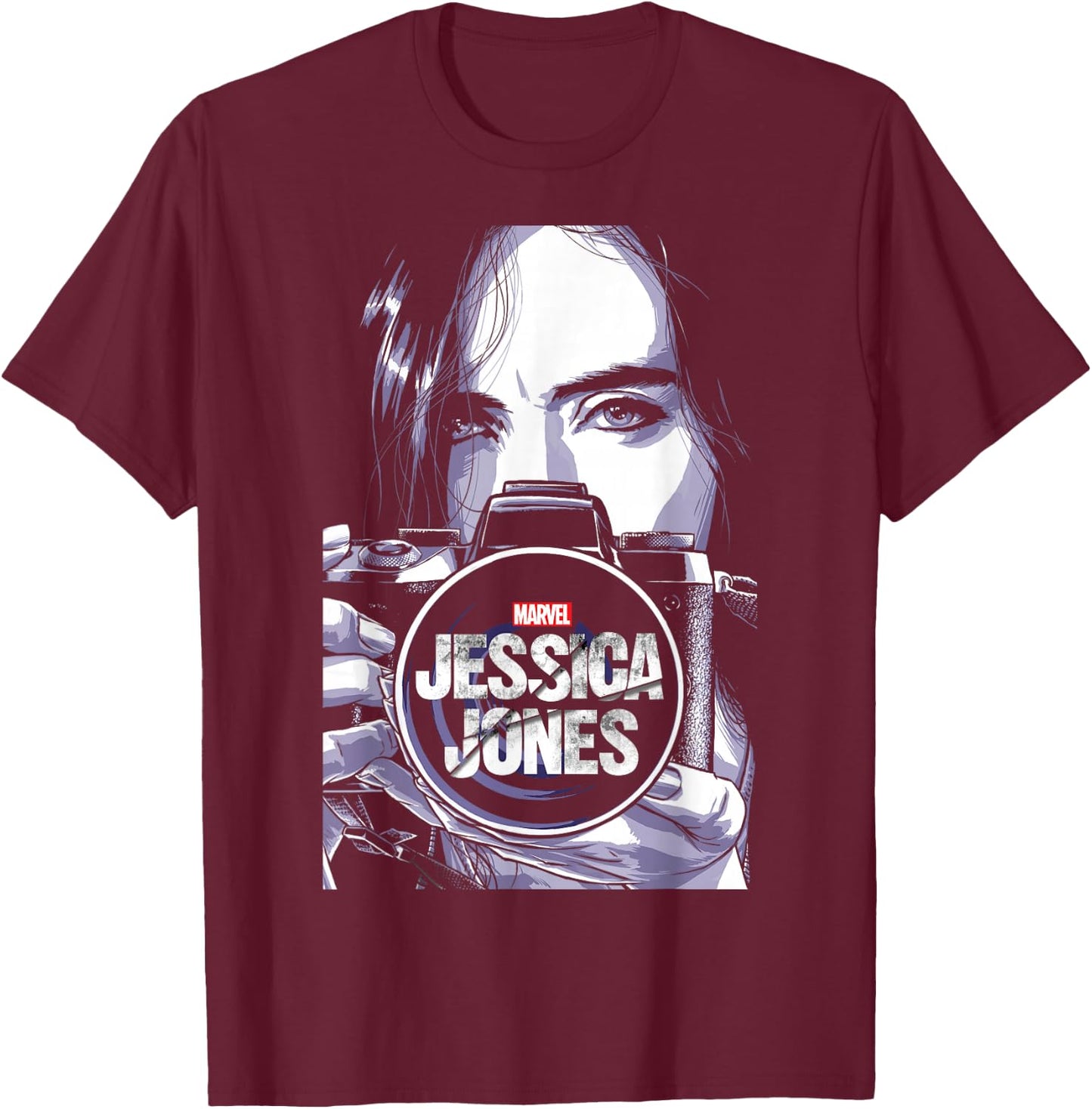 Marvel Jessica Jones Camera T-Shirt - T-Shirt | Maroon