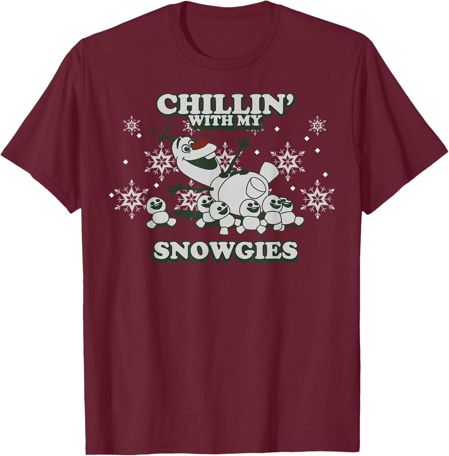 Disney Frozen Olaf Chillin' with My Snowgies Snowflake T-Shirt - T-Shirt | Maroon