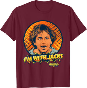 I'm with Jack Tripper Funny Three's Company Retro T-Shirt - T-Shirt | Maroon