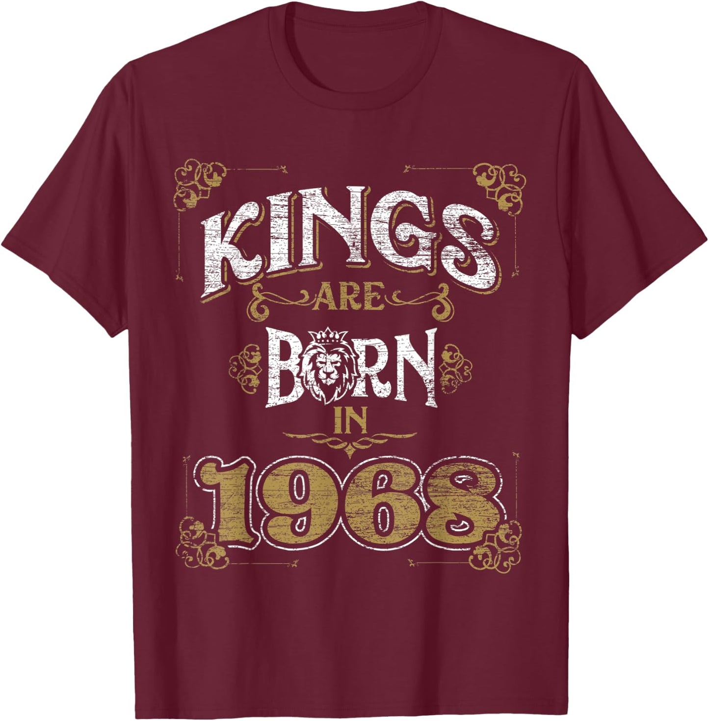 Kings Are Born In 1968 Bday Gifts 54th Birthday T-Shirt - T-Shirt | Maroon