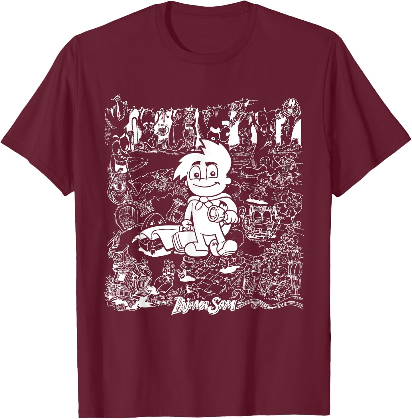 Humongous Entertainment: Pajama Sam Backgrounds T-Shirt - T-Shirt | Maroon