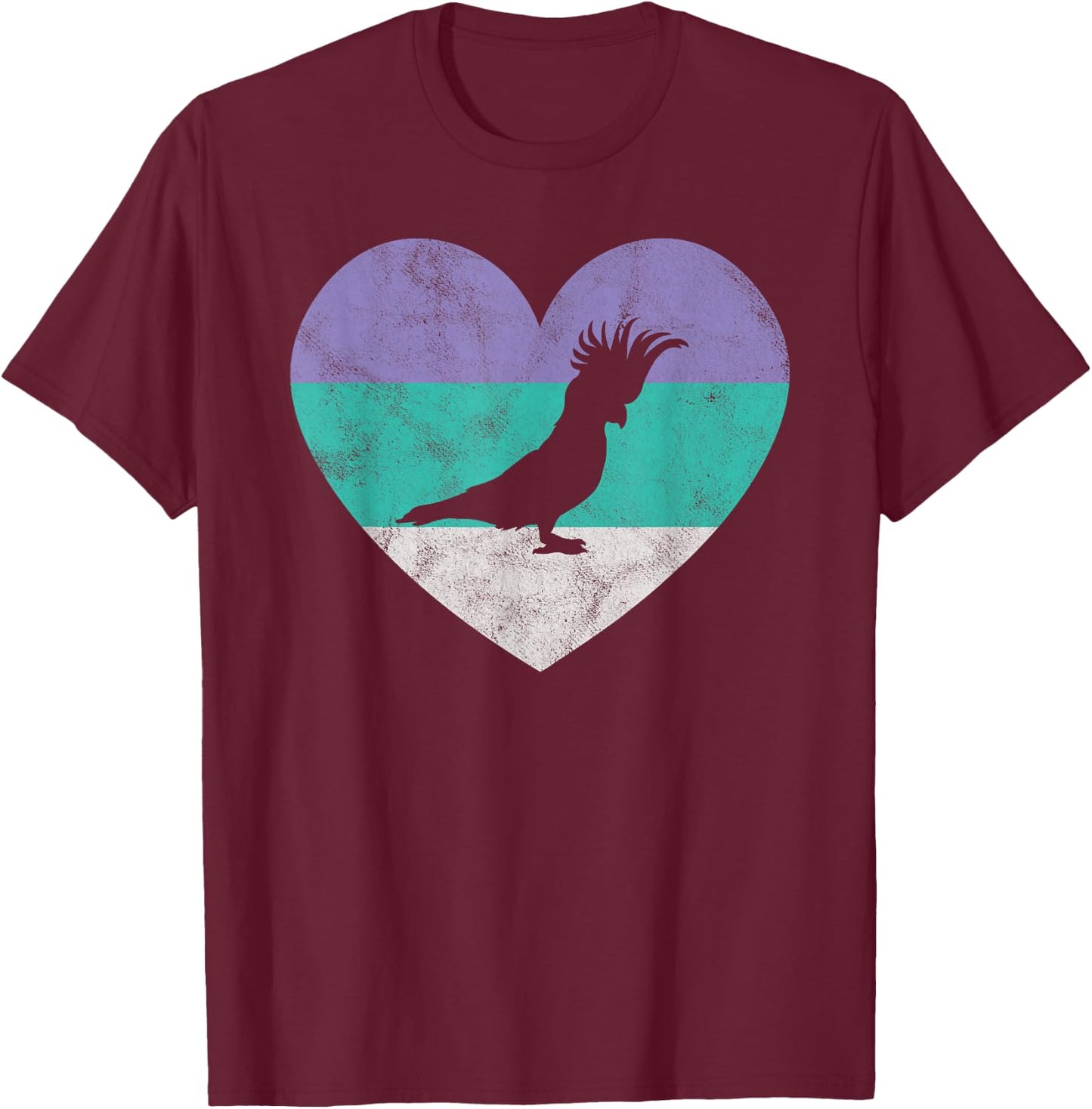 Cockatoo Gift Shirt & Girls Retro | White Cockatoo T-Shirt - T-Shirt | Maroon