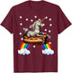 Unicorn Riding Hot Dog Boys Girls Women Kids Teen Mother Mom T-Shirt - T-Shirt | Maroon