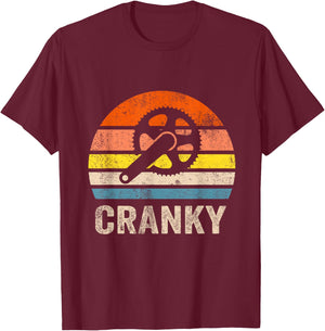 Cranky Vintage Sun funny Bicycle Lovers Cycling Cranky T-Shirt - T-Shirt | Maroon