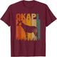 Retro Okapi Artwork Design T-Shirt - T-Shirt | Maroon