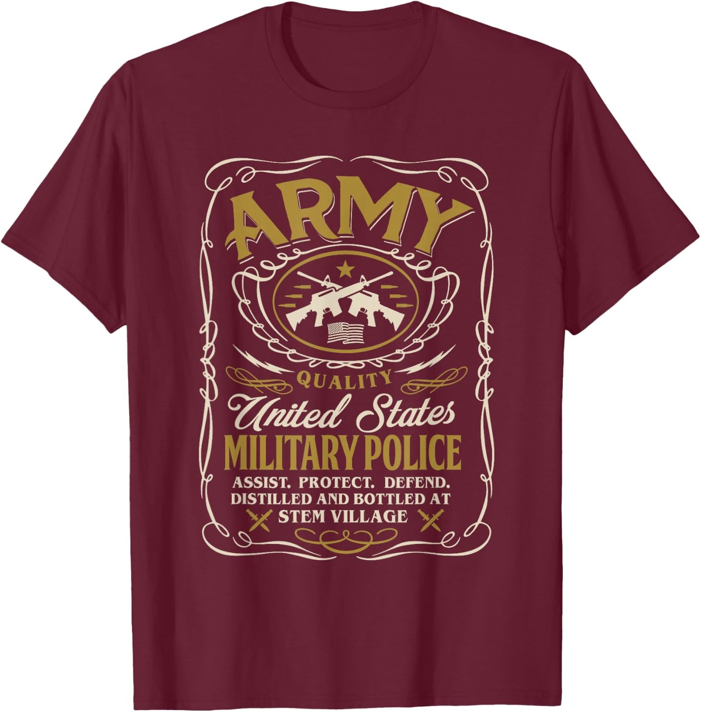 Army Military Police T-Shirt - T-Shirt | Maroon