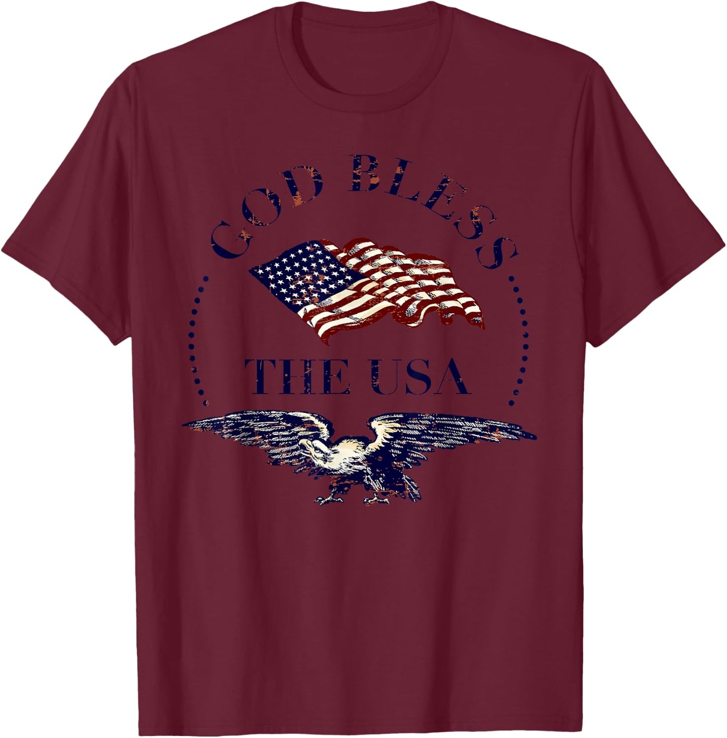 God Bless the USA T-Shirt - T-Shirt | Maroon