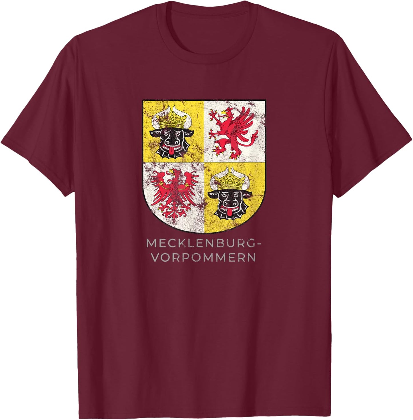 Mecklenburg vorpommern Coat of arm Germany Deutsch Shirt T-Shirt - T-Shirt | Maroon