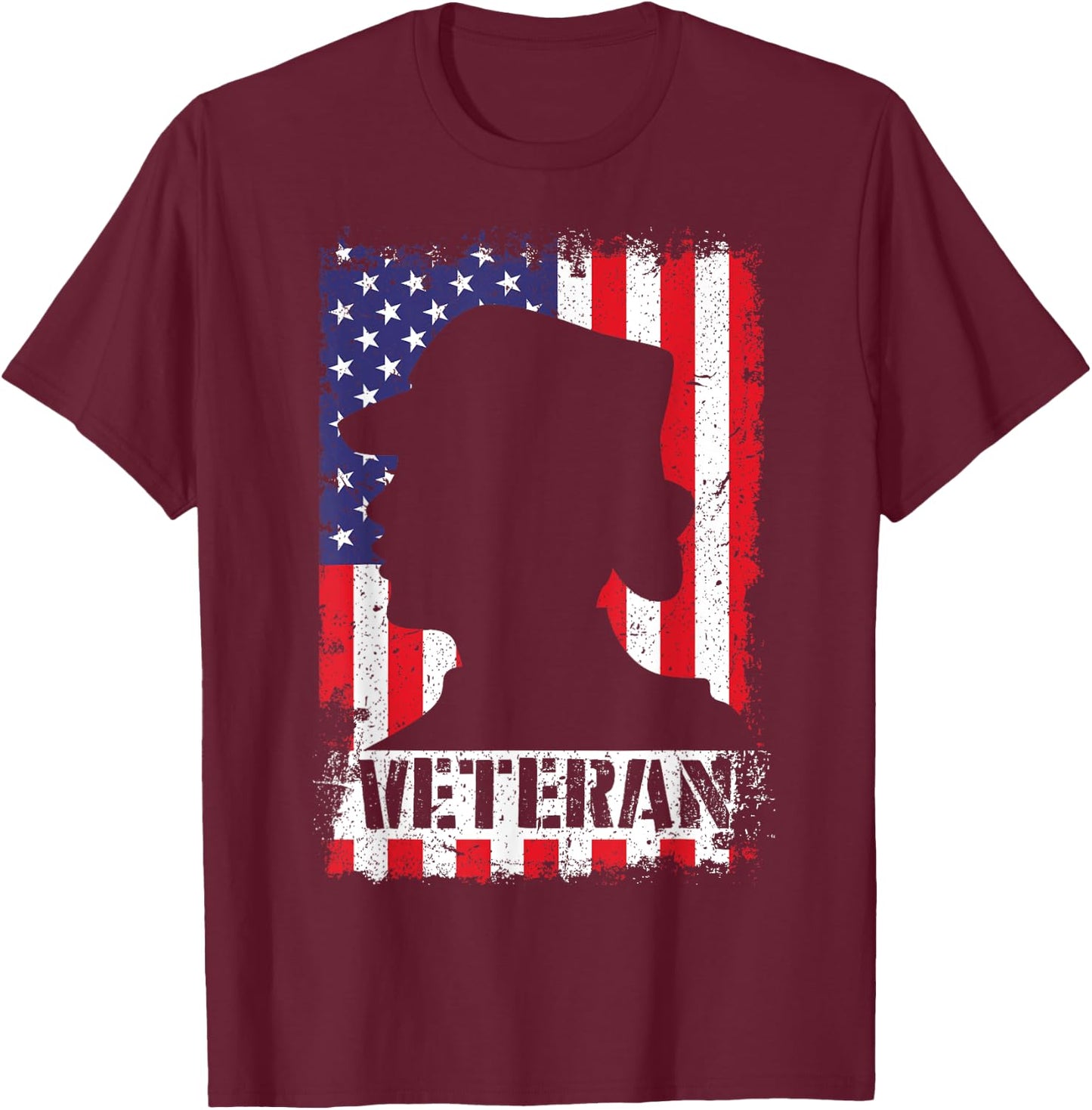 Women Veteran USA Flag Female Veterans Day Gift Shirt T-Shirt - T-Shirt | Maroon