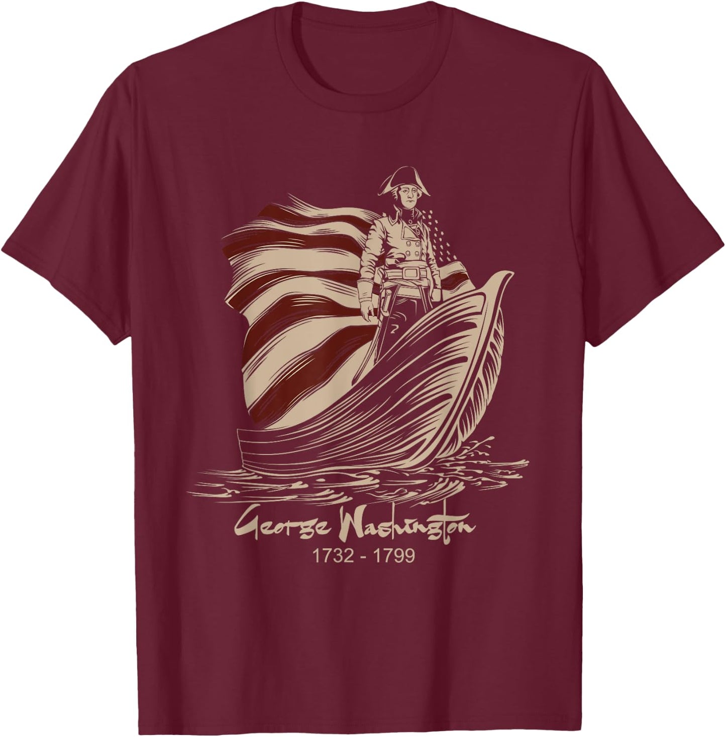 Vintage George Washington Costume Small T-Shirt - T-Shirt | Maroon