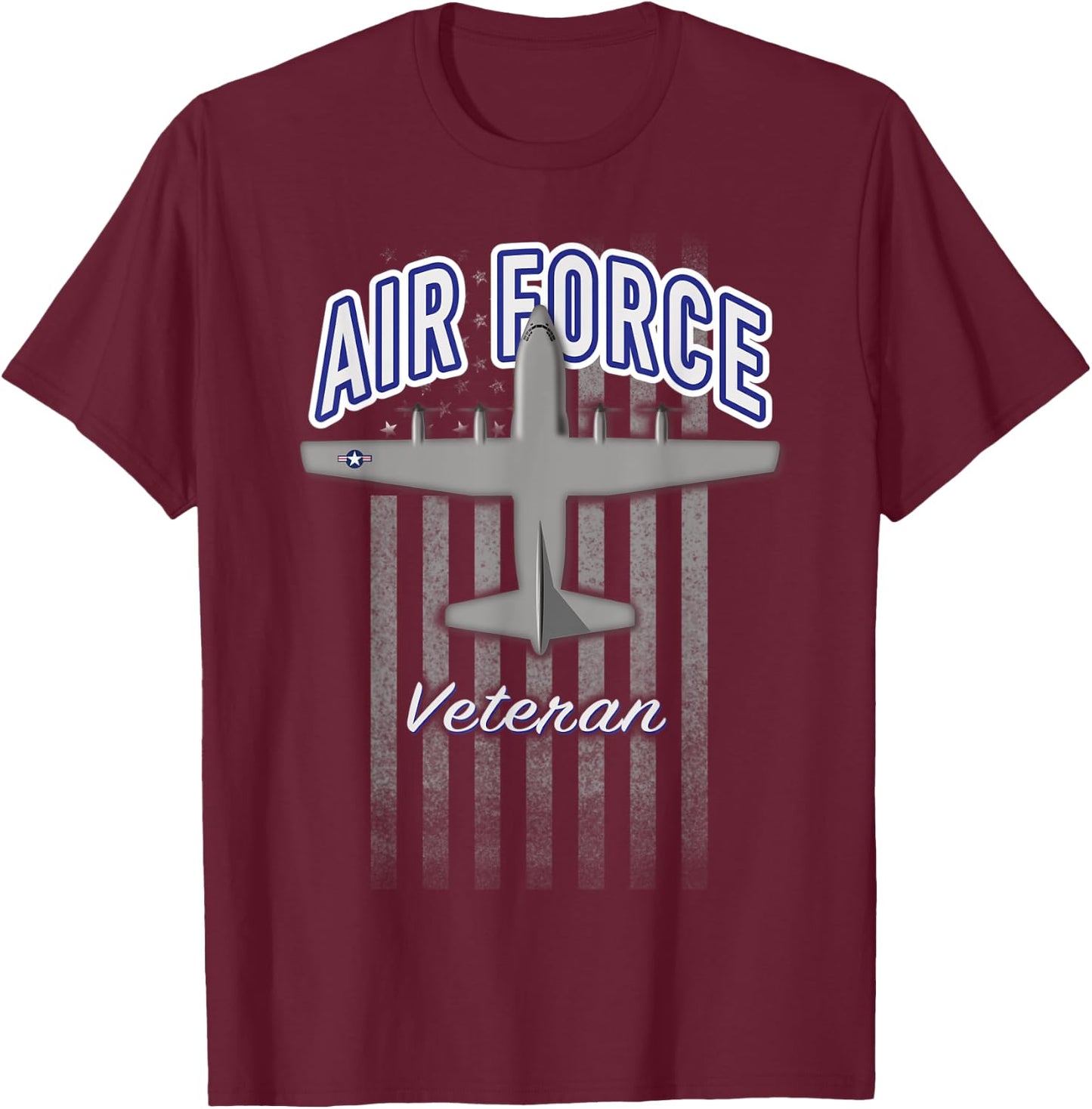 Air Force Veteran C-130 Hercules T-Shirt - T-Shirt | Maroon