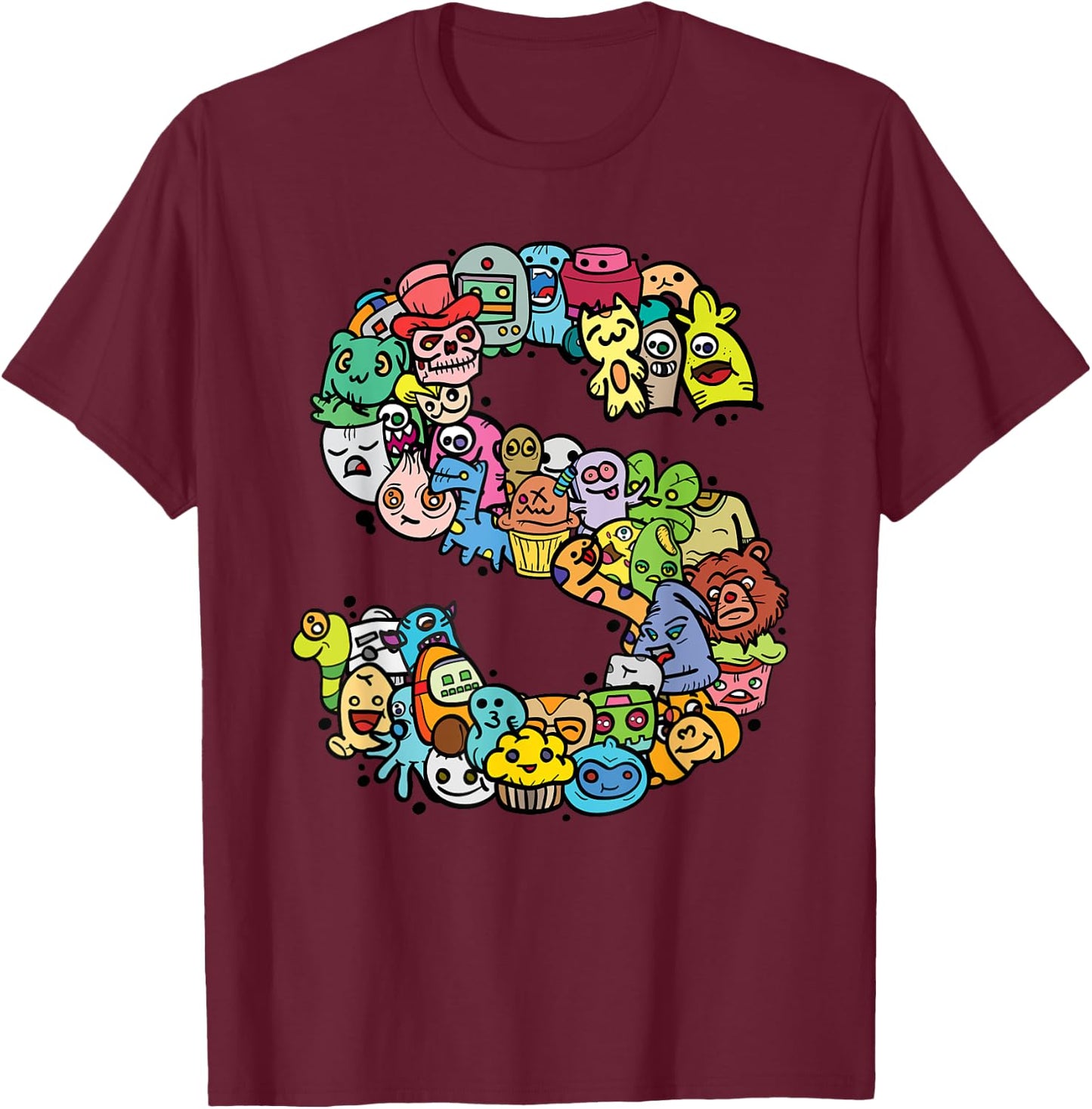 Letter S Alphabet S Name Initial Monogrammed Shirts T-Shirt - T-Shirt | Maroon