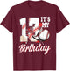 It's My 13th Birthday Boy Baseball Theme 13 Year Old T-Shirt - T-Shirt | Maroon