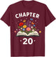 Chapter 20 Years Old 20th Birthday Celebration Floral Book T-Shirt - T-Shirt | Maroon