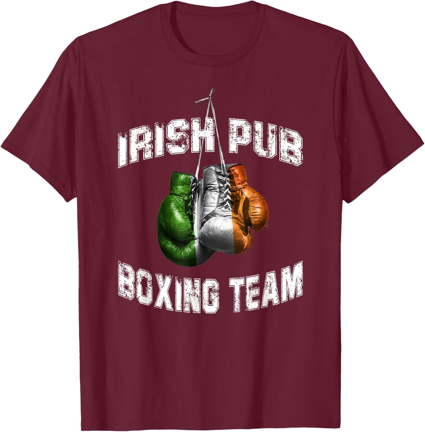 Irish Boxing Funny Ireland Flag - Irish Pub T-Shirt - T-Shirt | Maroon