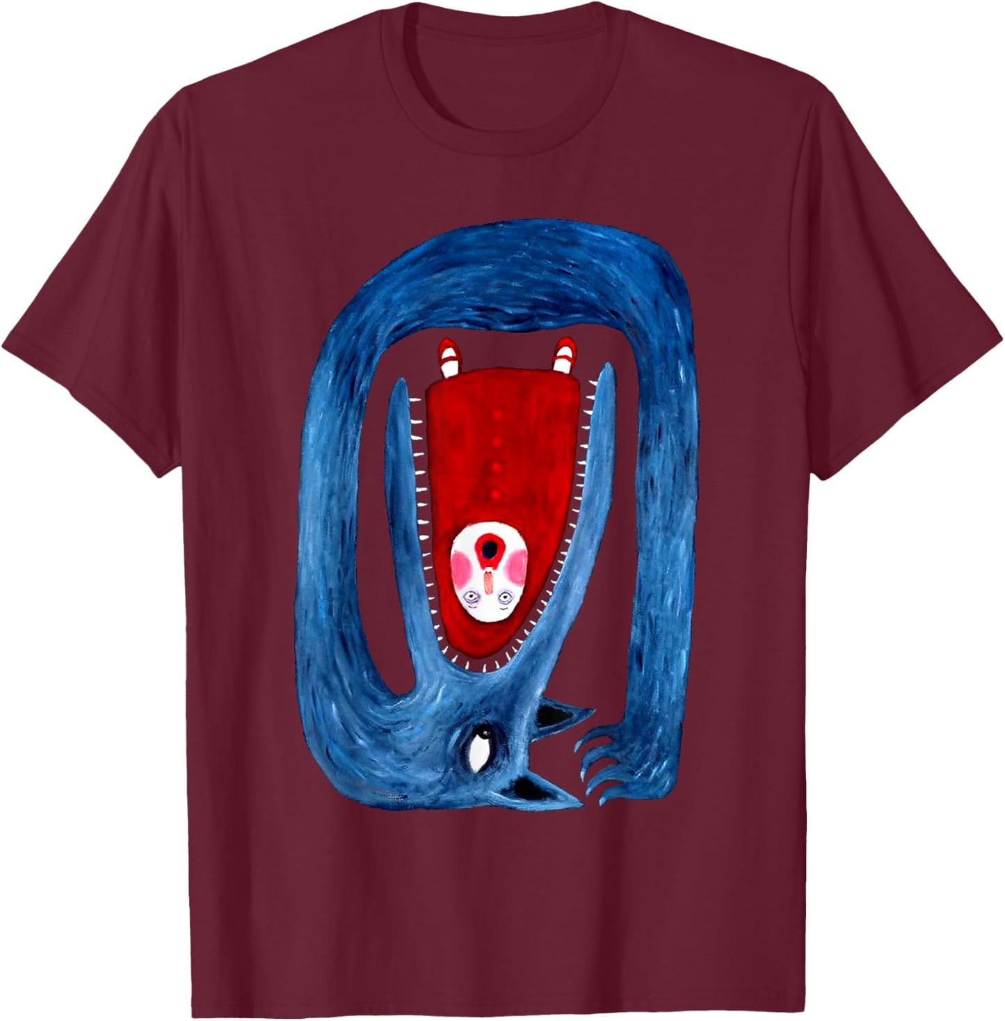 Soulisfree Bon Wolf Appétit Horror Funny Wolf and Girl T-Shirt - T-Shirt | Maroon