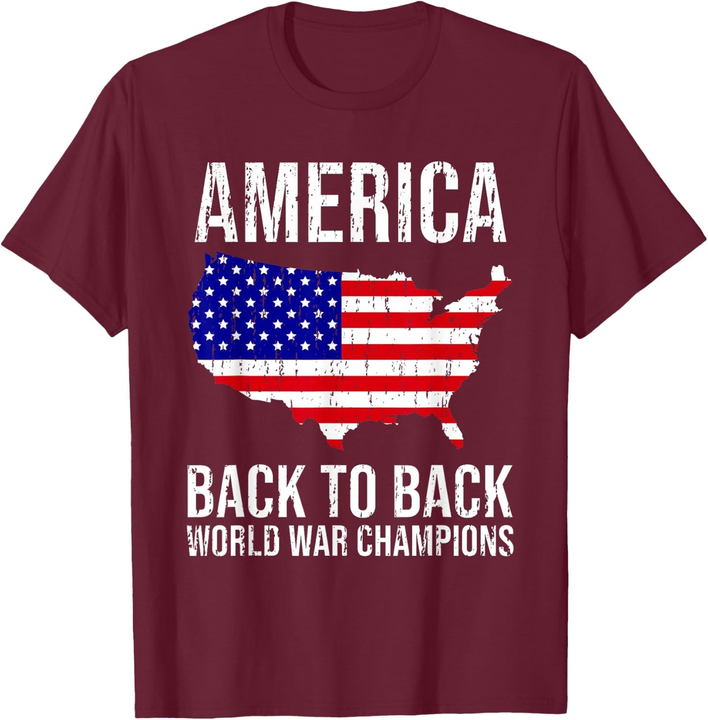 Funny USA T Shirt US Flag Patriodic 4th of July America T-Shirt - T-Shirt | Maroon