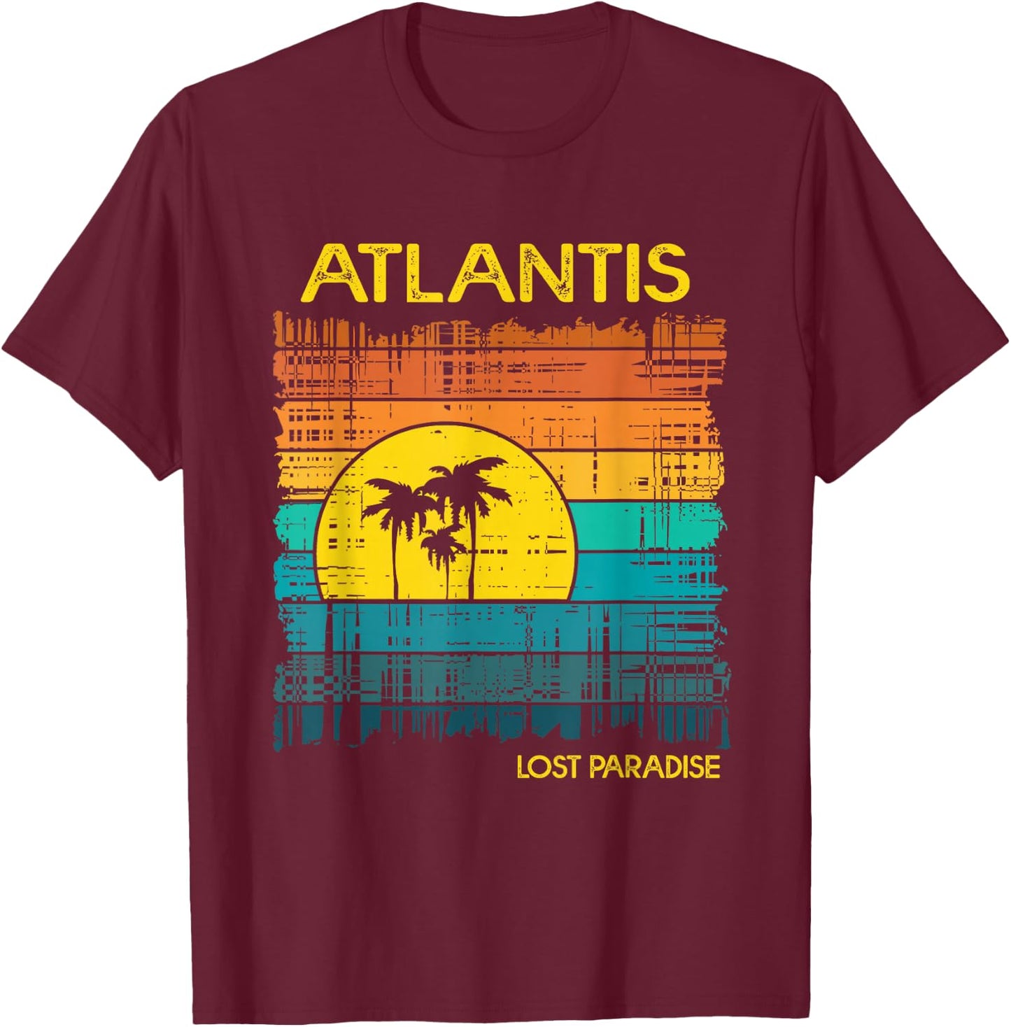 Atlantis Beach Bahamas Shirt Sunset Women Girls Kids T-Shirt - T-Shirt | Maroon