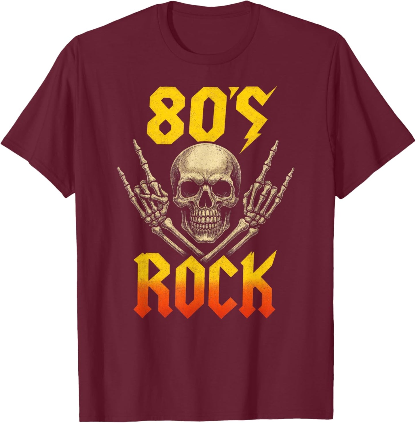 80s Rock - Vintage 1980s Retro Eighties T-Shirt - T-Shirt | Maroon