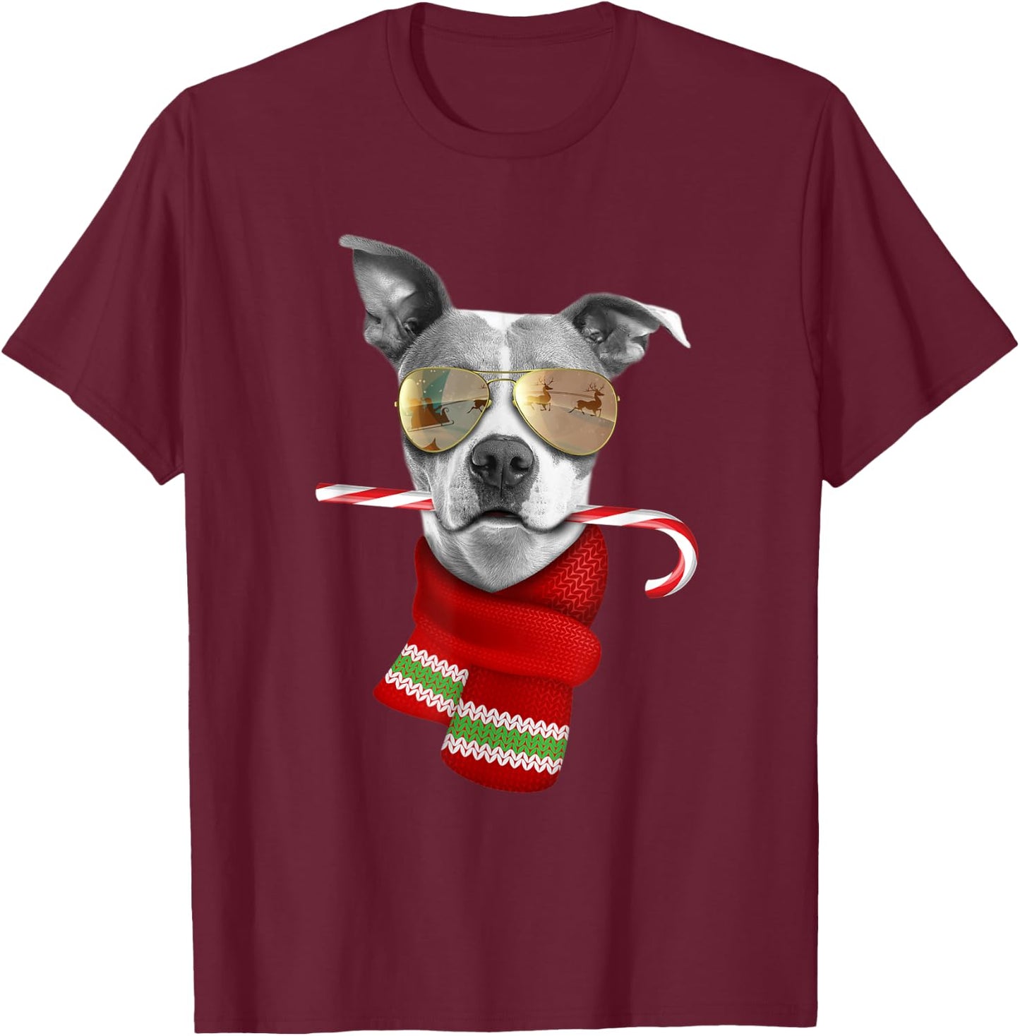 Pitt Bull shirt Cute Christmas Gift Dog Lovers Sunglasses T-Shirt - T-Shirt | Maroon