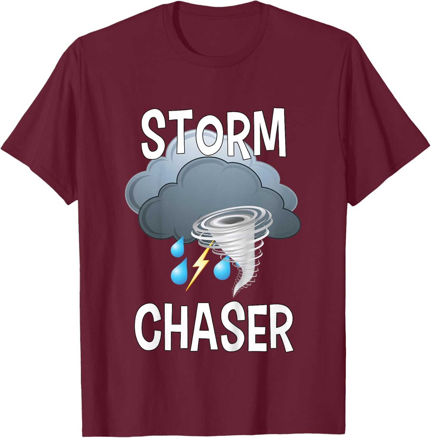 Kids Storm Chaser Shirt Boys Storm Hunter Tornado Gift T-Shirt - T-Shirt | Maroon
