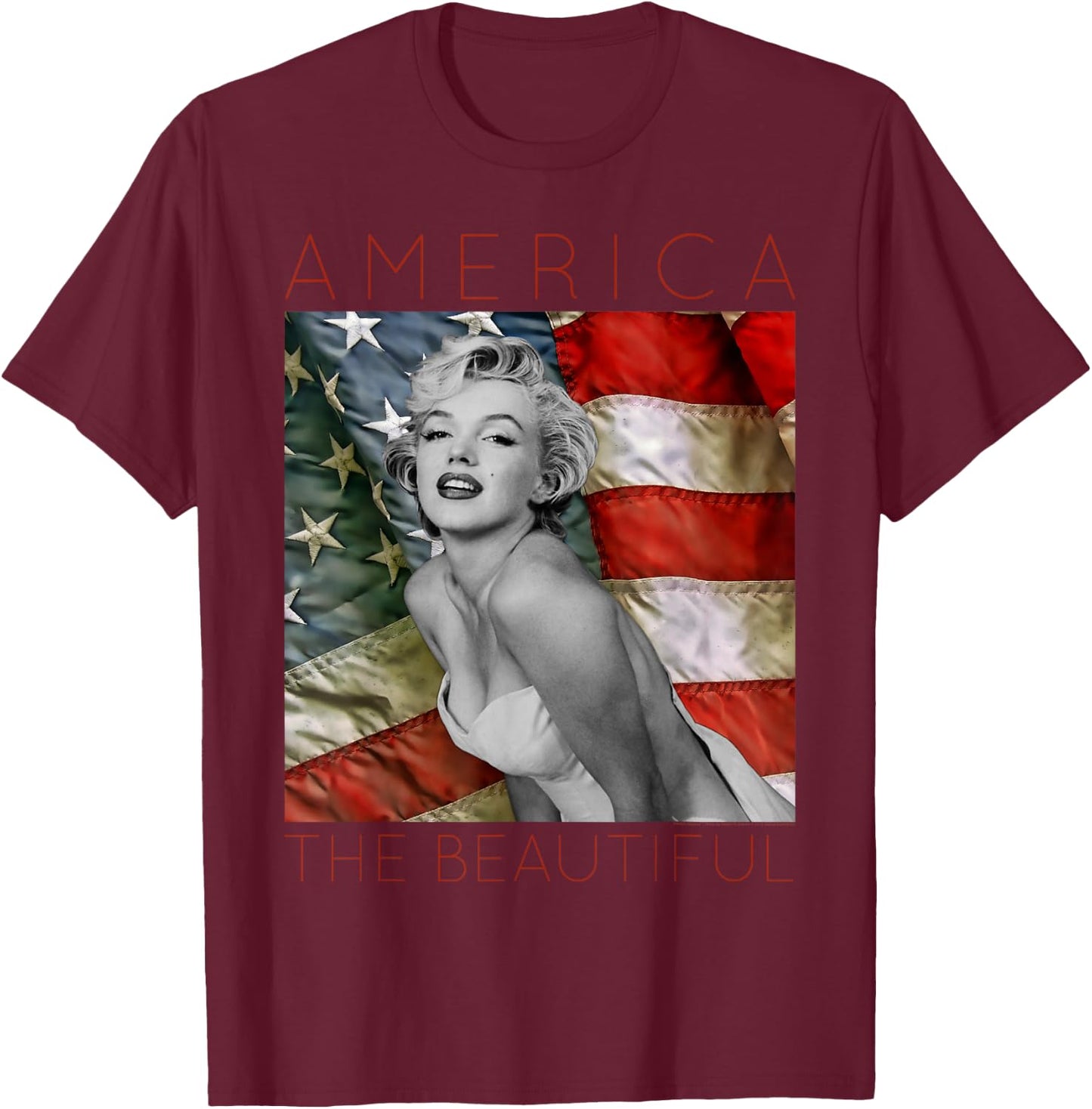 Marilyn Monroe America The Beautiful T-Shirt - T-Shirt | Maroon