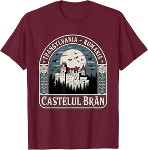 Transylvania Romania Castelul Bran Souvenir T-Shirt - T-Shirt | Maroon