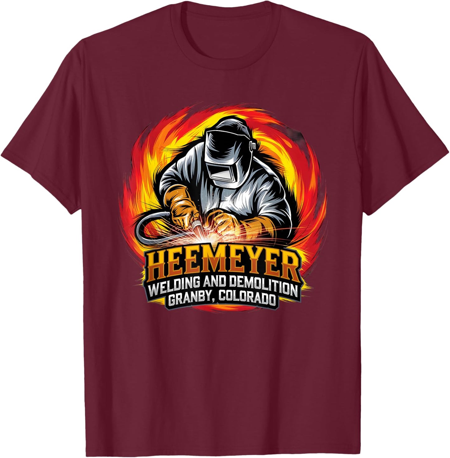 Heemeyer Welding And Demolition Grandby Colorado T-Shirt - T-Shirt | Maroon