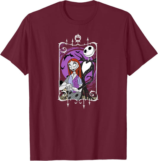 The Nightmare Before Christmas - Jack Skeleton Full Moon T-Shirt - T-Shirt | Maroon