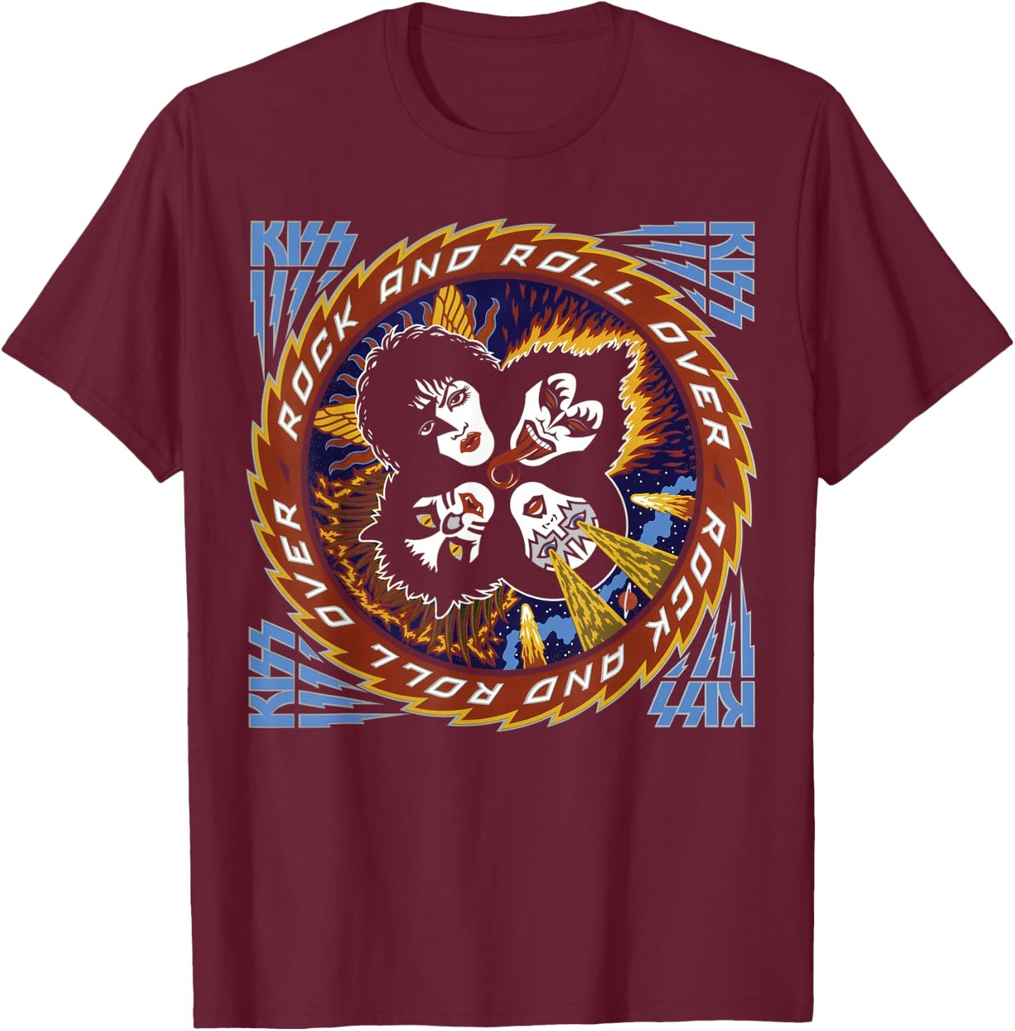 KISS - Rock and Roll Over 40 T-Shirt - T-Shirt | Maroon