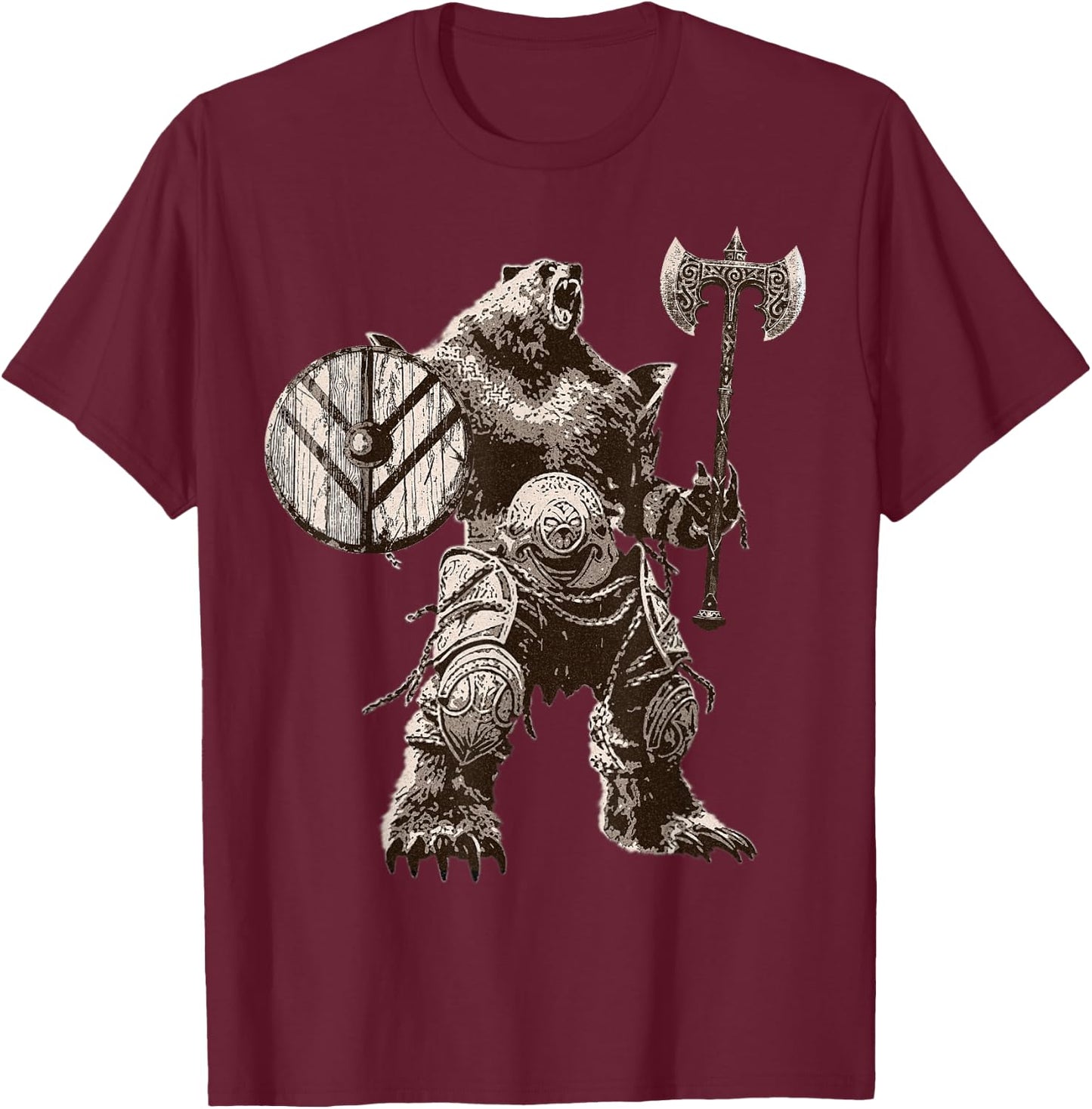 Viking Bear Warrior Odin Berserker Vikings Myths T-Shirt - T-Shirt | Maroon