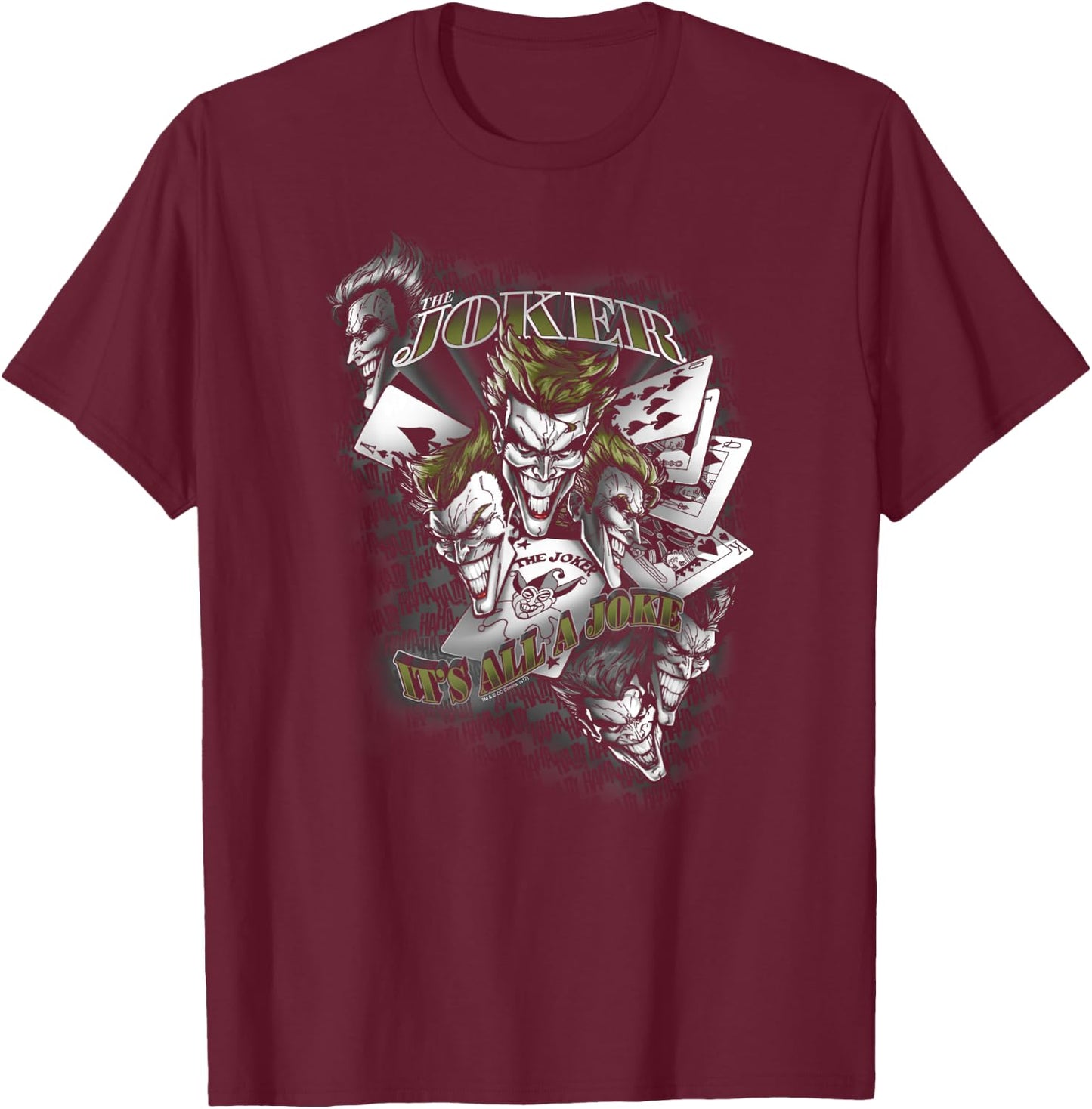 Batman the Joker It's All a Joke T Shirt T-Shirt - T-Shirt | Maroon