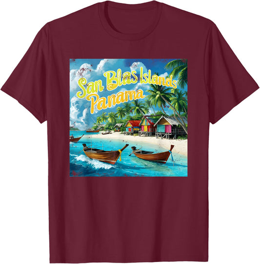 San Blas Islands, Panama T-Shirt - T-Shirt | Maroon