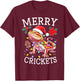 Bearded Dragon Christmas Lights Merry Crickets T-Shirt - T-Shirt | Maroon