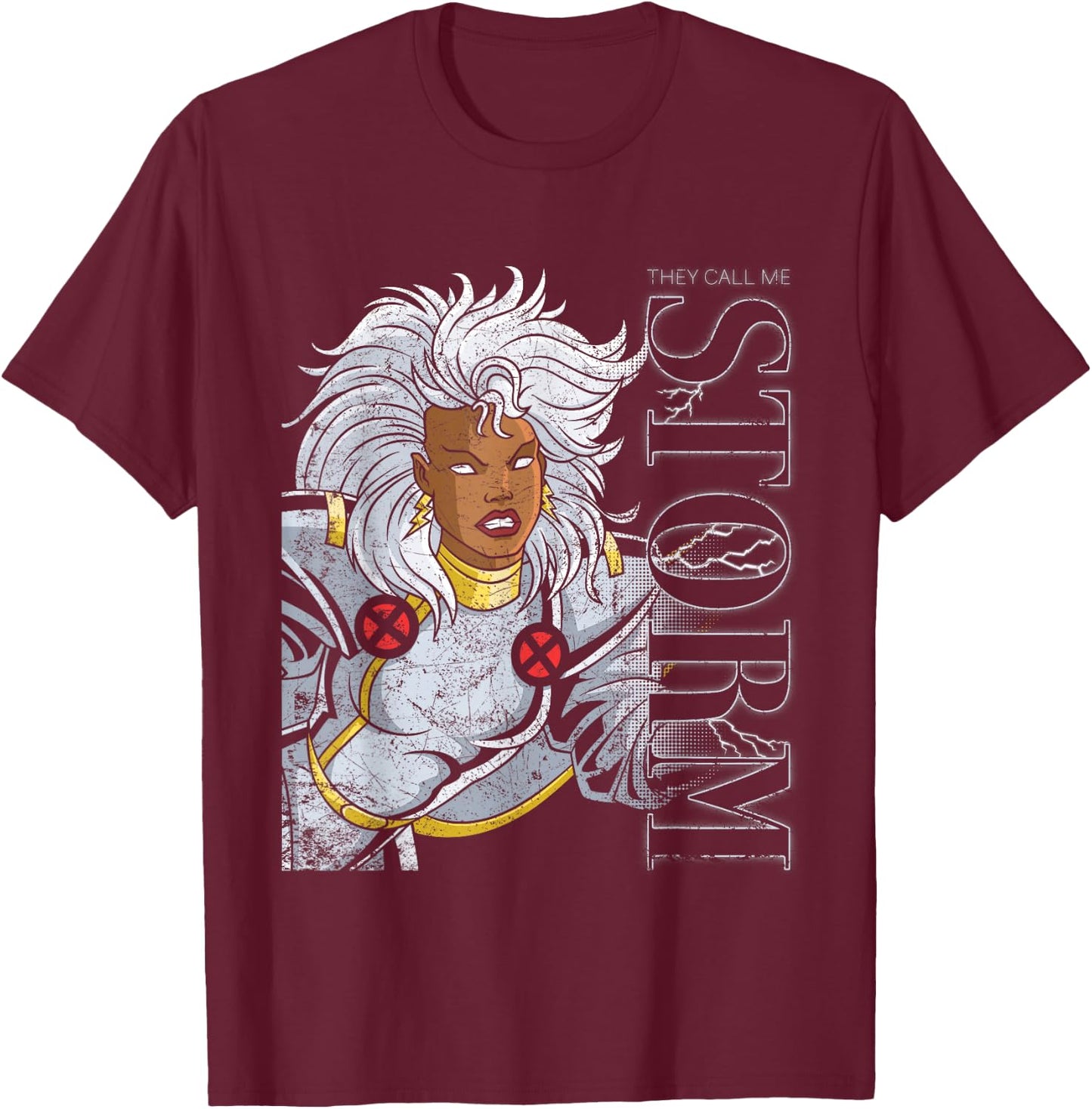 Marvel X-Men They Call Me Storm 90s Retro T-Shirt - T-Shirt | Maroon