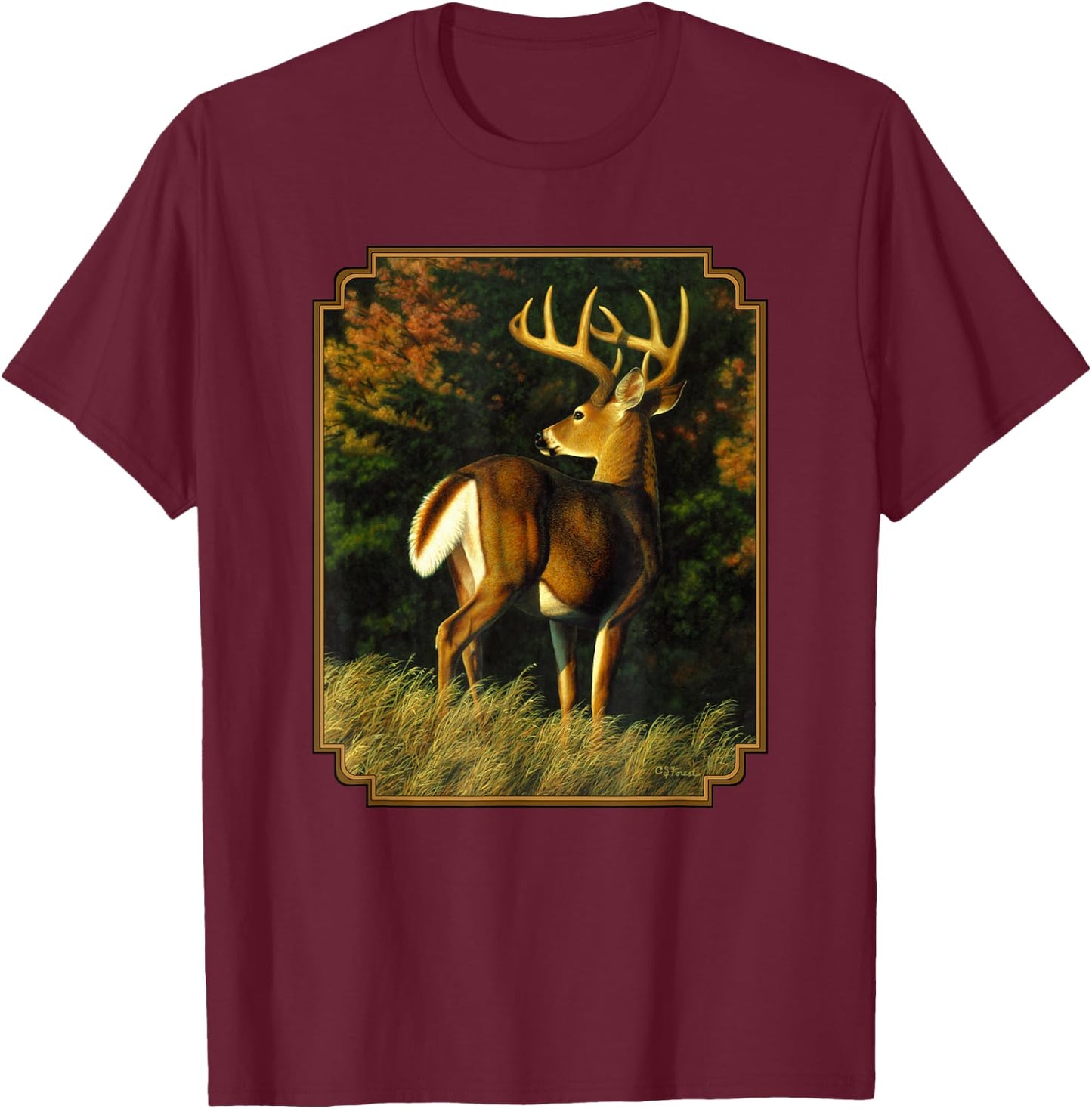 Whitetail Deer Monster Trophy Buck T-Shirt - T-Shirt | Maroon