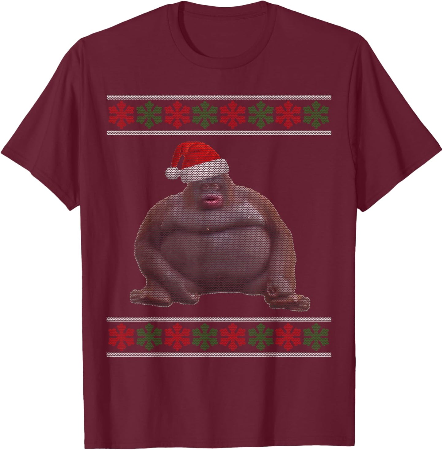 Uh Oh Stinky Poop Dank Memes Le Monke Ugly Christmas T-Shirt - T-Shirt | Maroon
