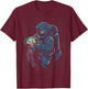 Space Rave T Shirt - Jelly Fish Rainbow Astronaut Friends T-Shirt - T-Shirt | Maroon